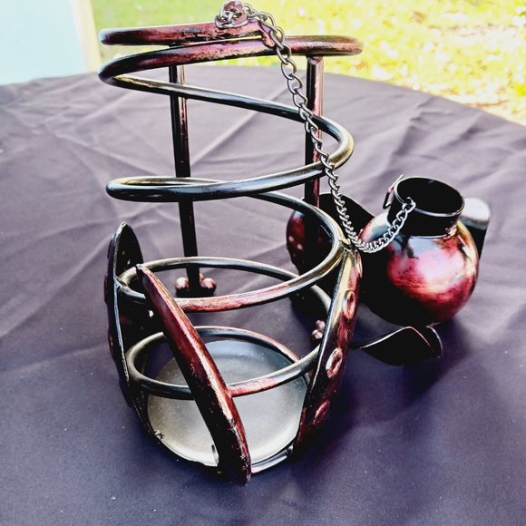 Wine Bottle Holder Dog - Metal Sculpture - Wine Rack Decor - Bloodhound/Beagle - Picture 10 of 11